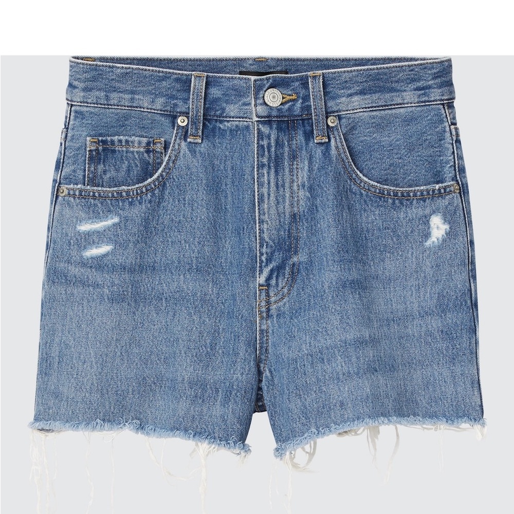 High-rise denim shorts